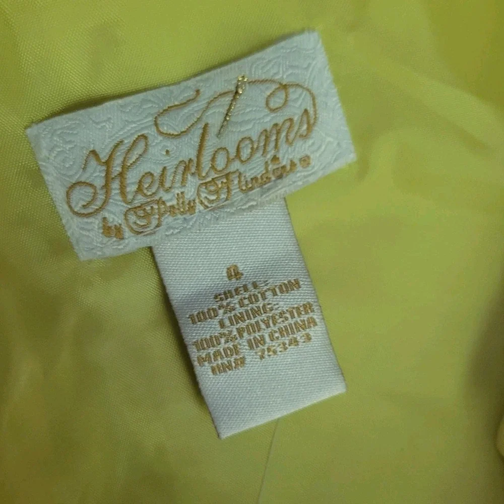 NWT Heirlooms By Polly Flinder Girls 4T Yellow Two-piece Dress Outfit